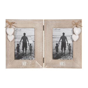 Mr & Mrs Double Frame with Heart Attachments