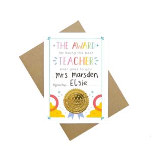 Best Teacher certificate Card