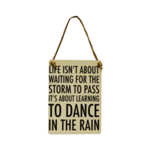 Dance In The Rain Mini Dangler Metal Sign 9cm