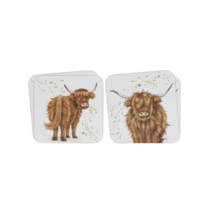 Highland Cow Coasters 11cm