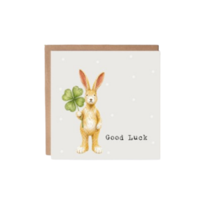 Good Luck Rabbit Greetings Card