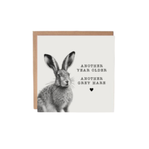Grey Hare Birthday Greetings Card 15cm